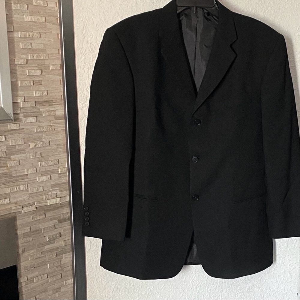 Axcess a Claiborne Company 3 Button Down Wool Black Jacket Size 40S
